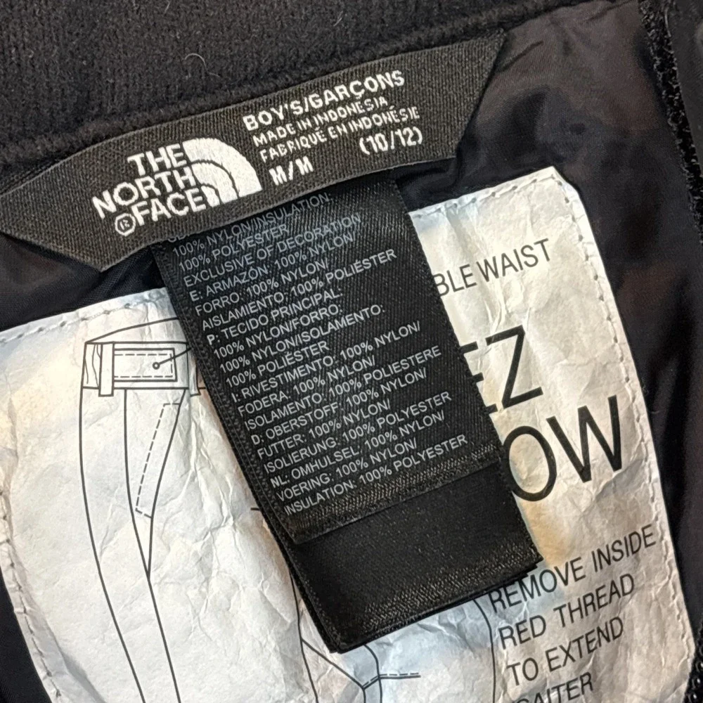 The North Face Boys Freedom Insulated Snow Pants‎ M 10/12 Black NWT